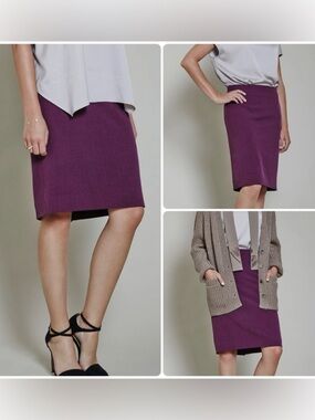 NWT MM Lafleur Noho Skirt Women’s 8 Deep Plum Purple Straight Pencil Corporate